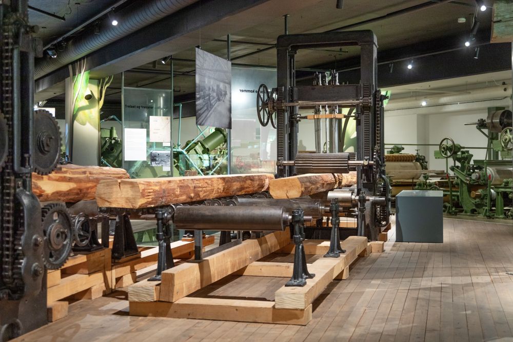 To står å ser på oppsagd tømmer