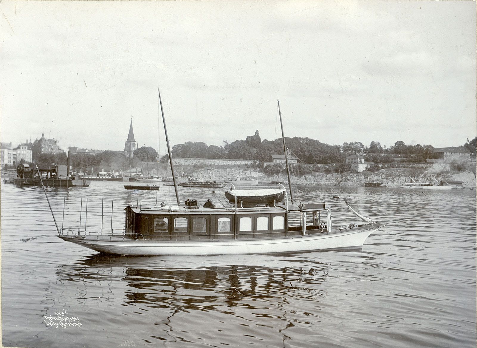 Eksteriør, lystbåten D/S RA, 1904. Foto.