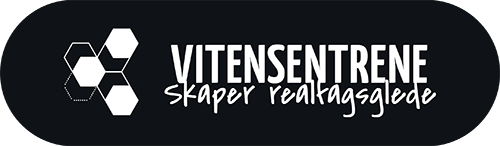 Logo med teksten Vitensentrene skaper realfagsglede